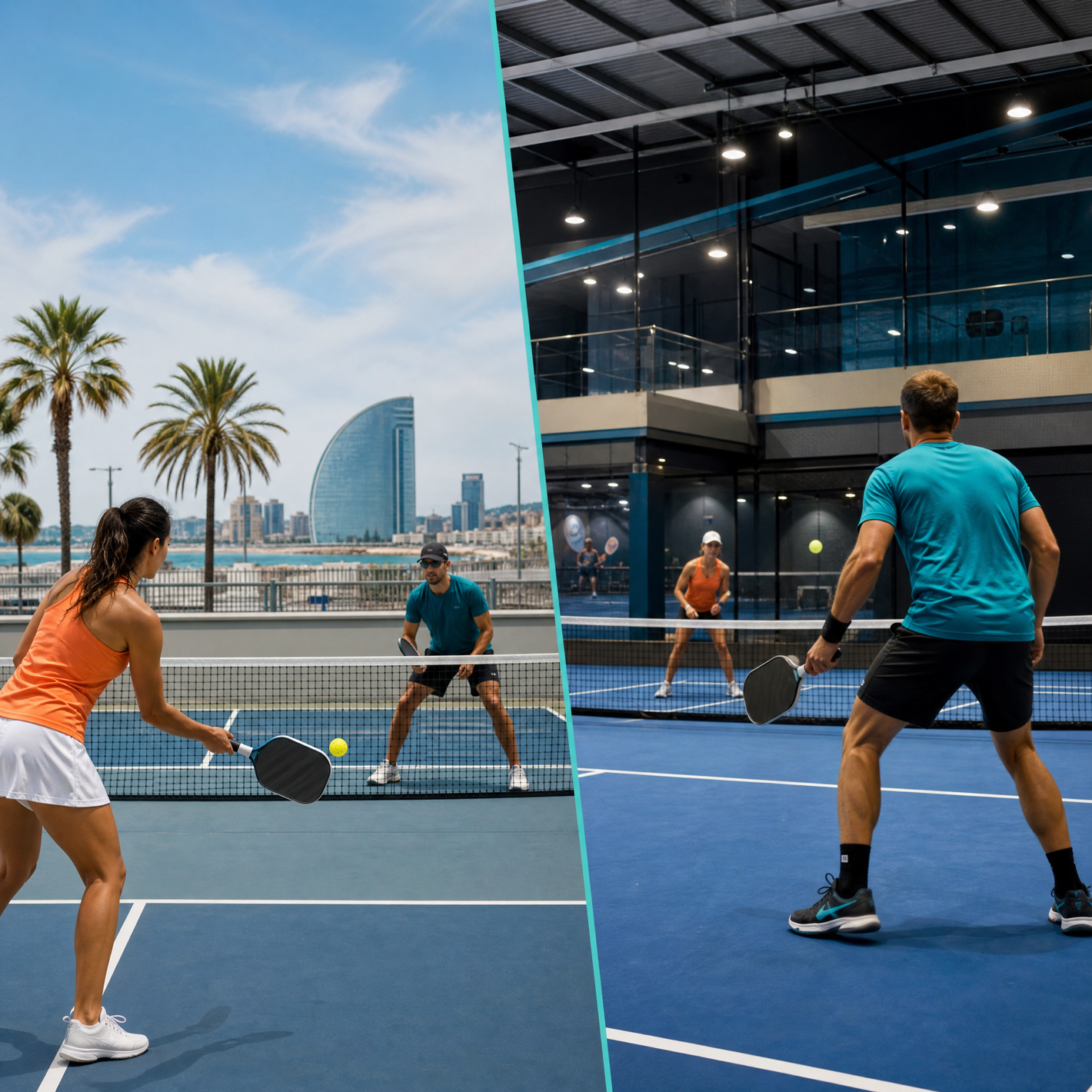 Barcelona Pickleball Experience - indoor outdoor