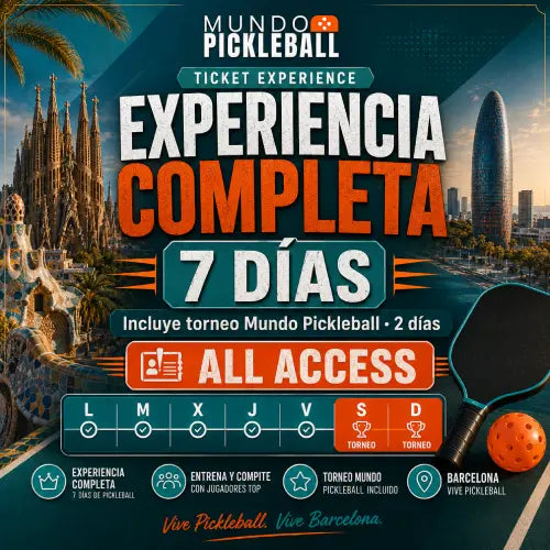 Toute l'expérience 7 jours incluant le tournoi Monde Pickleball de deux jours