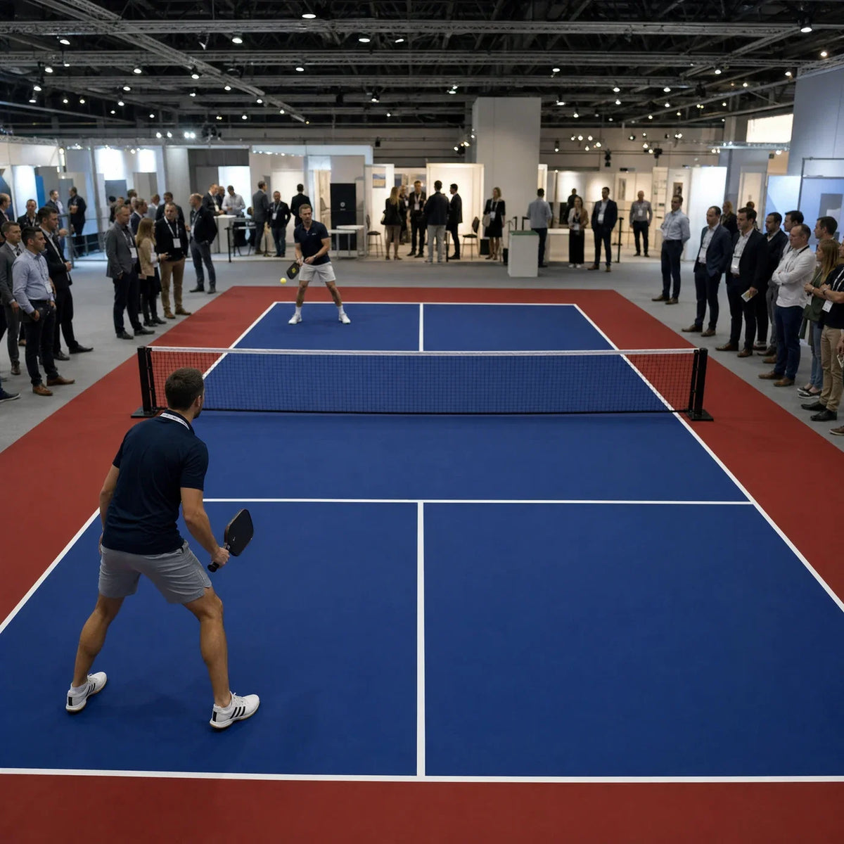 Pista de pickleball de alquiler en una feria como activación de marca en un evento corporativo