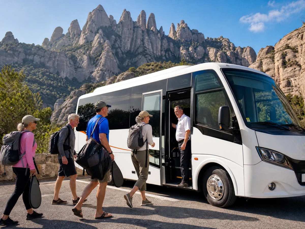 Private group minibus at Montserrat near Barcelona